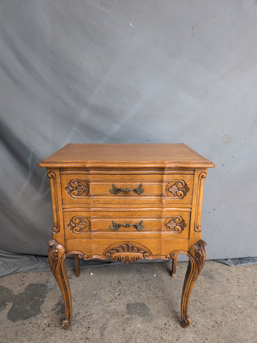 2 DRAWER SMALL GOLDEN COUNTRY FRENCH OAK CHEST ON LEGS