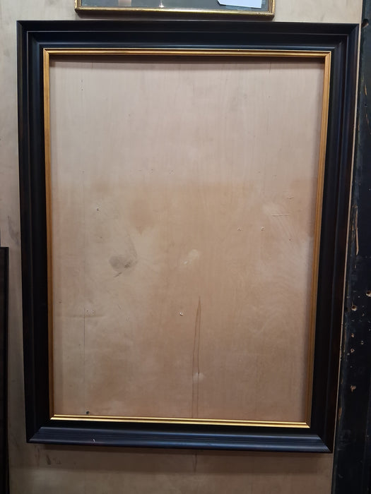 LARGE EBONIZED FRAME WITH GILT LINER- 1 OF 2