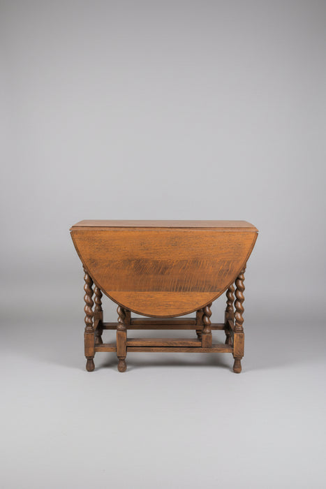 BARLEY TWIST OAK DROP LEAF TABLE