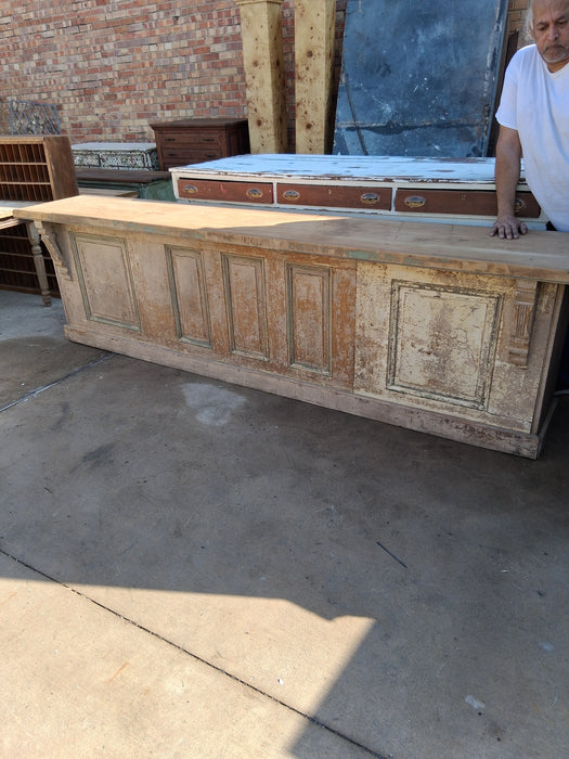 POPLAR RAW COUNTER WITH SINGLE BOARD TOP