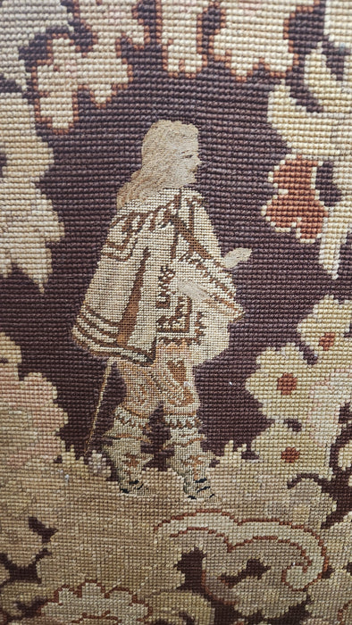 LOUIS XIII BARLEY TWISTS NEEDLEPOINT FIRE SCREEN