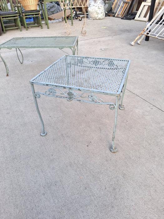 GREEN METAL MESH SIDE TABLE