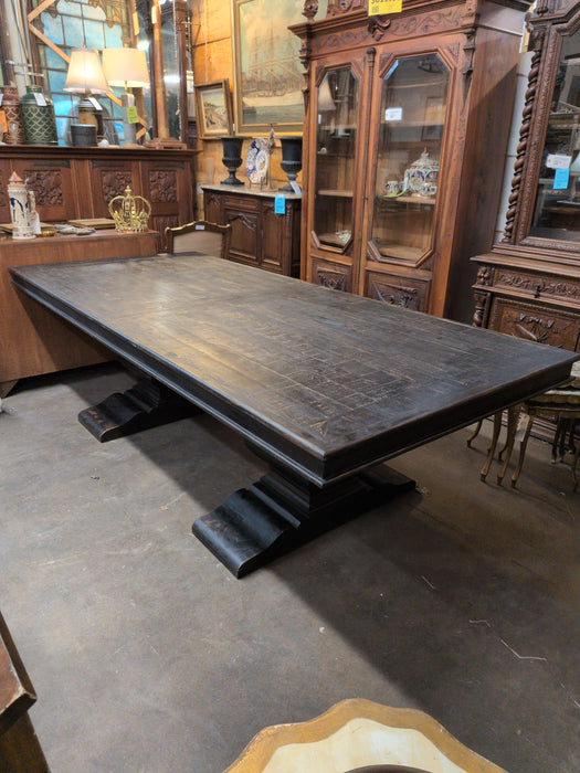 HUGE BLACK TRESTLE TABLE