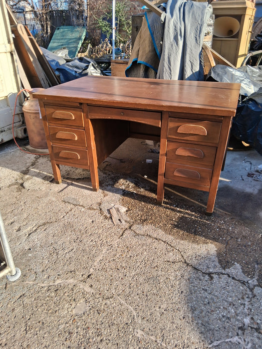 1930'S WALNUT KNEEHOLE DESK