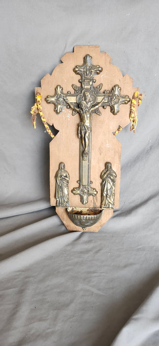 HOLY WATER FONT CRUCIFIX ON BOARD