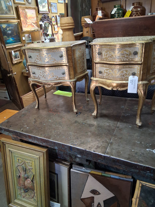 GOLD AND WHITE FLORENTINE SMALL CHEST  EACH