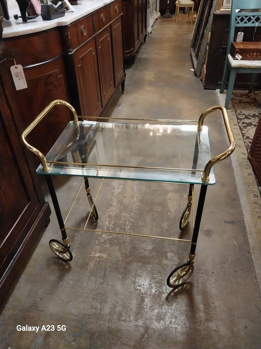 GLASS AND BRASS BAR CART