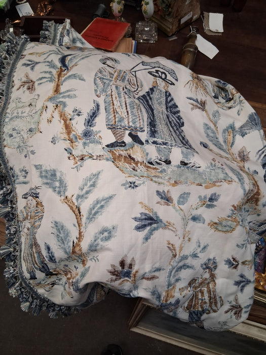 SET OF 4 TOILE CURTAIN PANELS