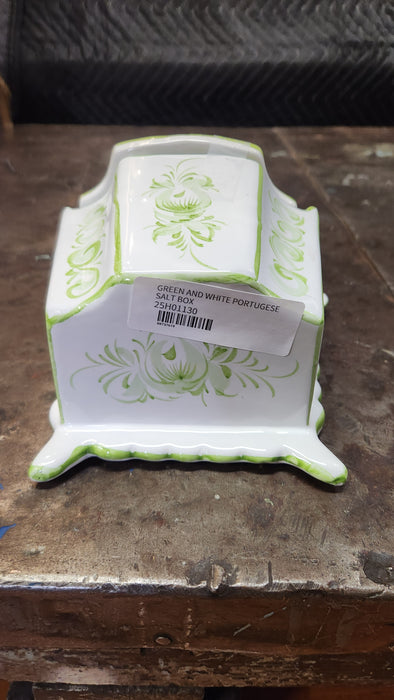 GREEN AND WHITE PORTUGESE SALT BOX