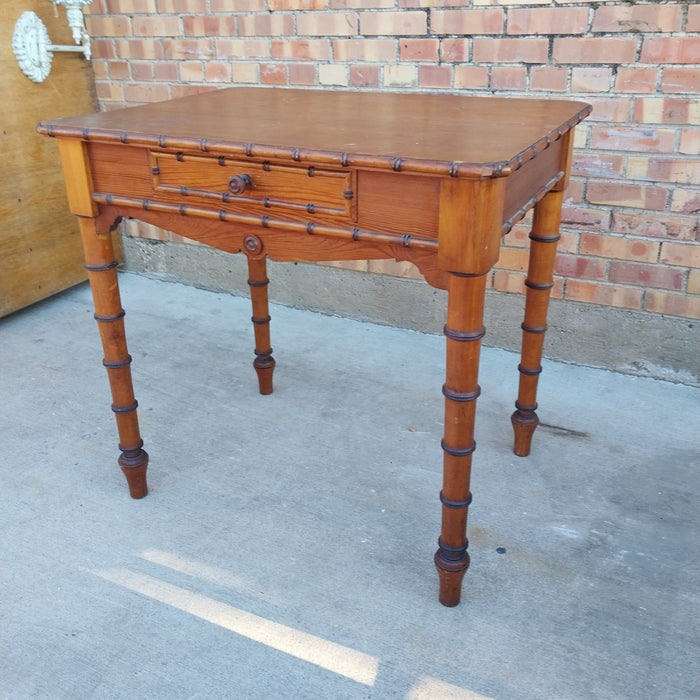 FAUX BAMBOO TABLE WITH DRAWER