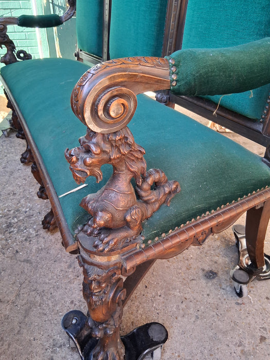 LARGE HIGH BACK GRIFFIN SETTEE OR SOFA