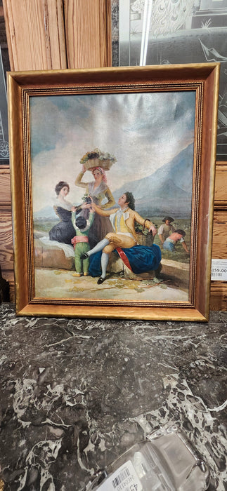 EXCELLENT FRAMED REPRODUCTION OF GRAPE HARVEST BY GOYA