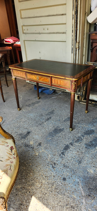 LOUIS XVI BLACK LEATHER TOP DESK WITH ORMOLU