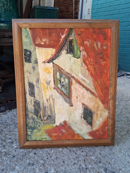 IMPRESSIONISTIC VILLAGE SCENE