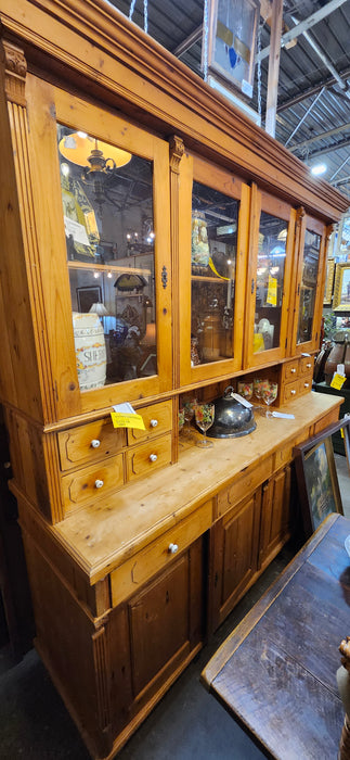 LARGE PINE CABINET WITH PORCELAIN KNOBS