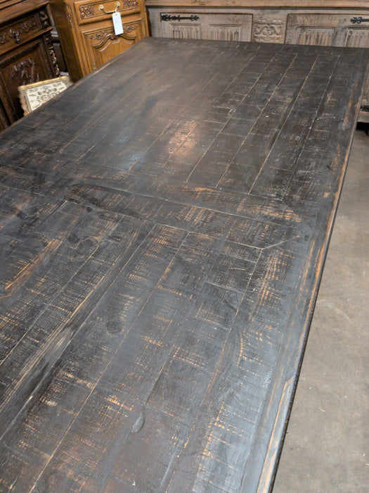 HUGE BLACK TRESTLE TABLE