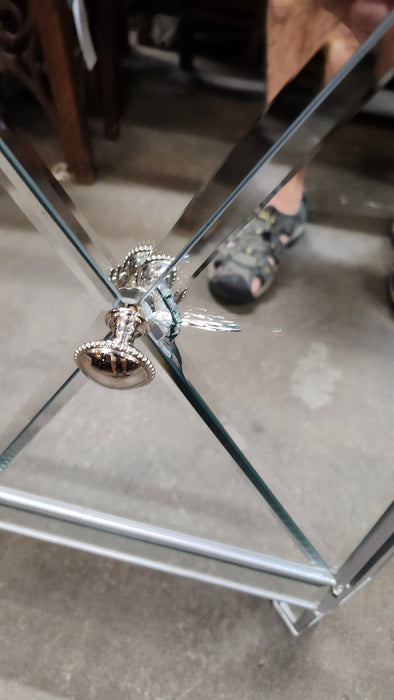 AS FOUND MARBLE TOP SINK WITH MIRRORED BASE