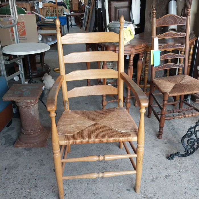 RUSH SEAT LADDERBACK CHAIR AS FOUND