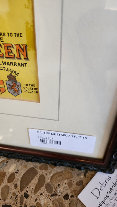 PAIR OF MUSTARD AD PRINTS