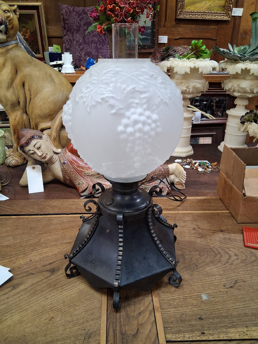 METAL BASE GONE WITH THE WIND OIL LAMP-CONVERTED TO ELECTRIC