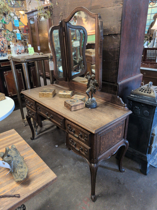 SHALLOW OAK COUNTRY FRENCH VANITY WITH MIRROR