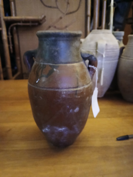 BROWN AND BLACK TERRA COTTA VESSEL