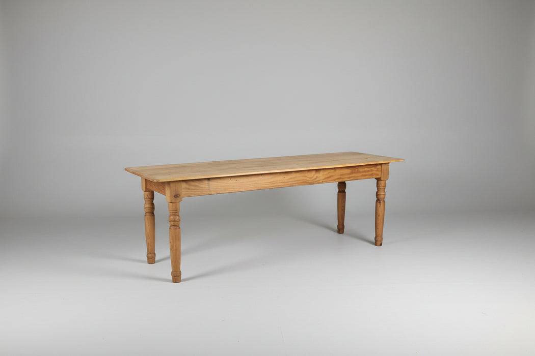 NARROW PINE WAXED TABLE WITH BREAD BOARD ENDS