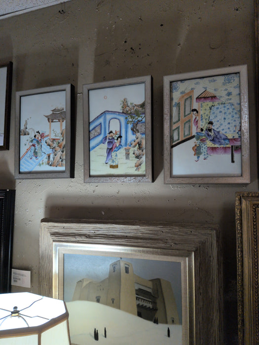 SET OF 3 PORCELAIN JAPANESE PLAQUES
