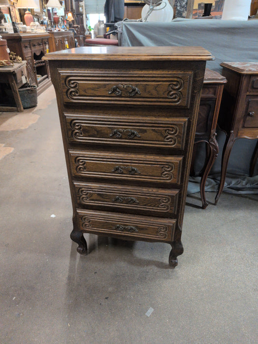 LOUIS XV  OAK FIVE DRAWER SIDE CHEST