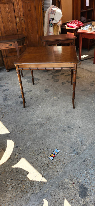 FAUX BAMBOO GAME TABLE WITH POP UP LEAF