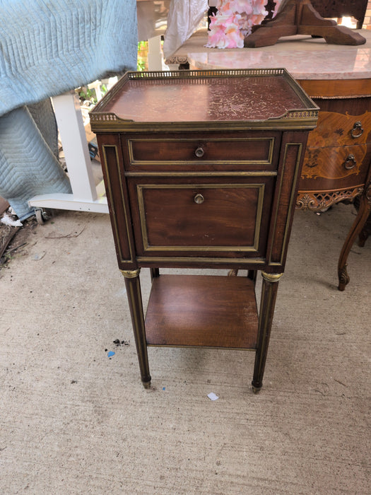 MARBLE TOP LOUIS XVI NIGHT STAND