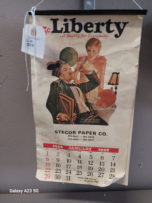 1928 LIBERTY CALENDER