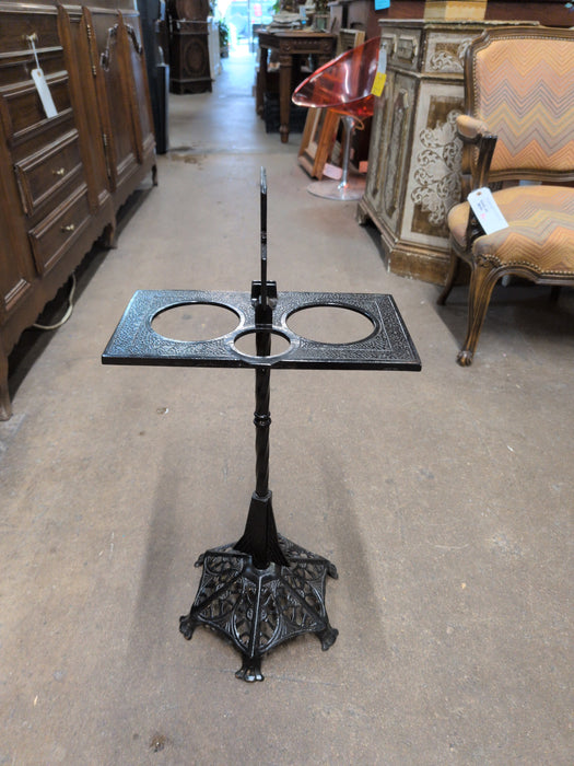 BLACK IRON ART DECO SMOKING STAND - AS FOUND
