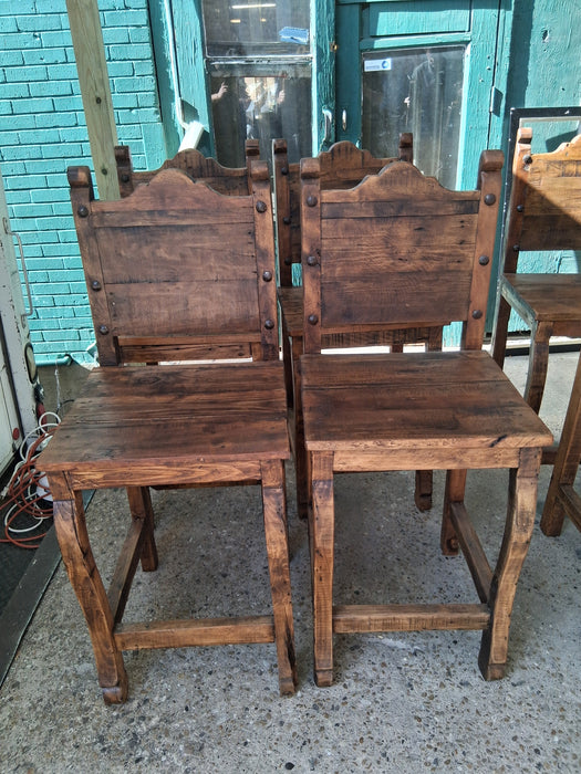 SET OF 8 RUSTIC BARSTOOLS