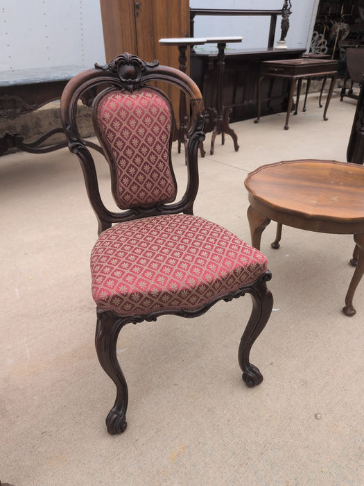SINGLE CARVED VICTORIA SIDE CHAIR AS FOUND