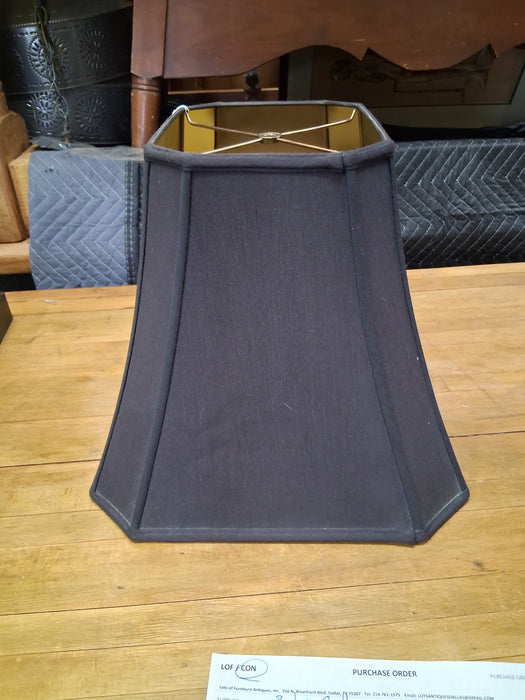 LARGE BLACK LAMP SHADE WITH GOLD INSIDE