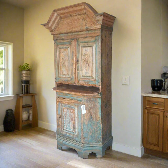 RUSTIC SWEDISH PINE PAINTED CABINET