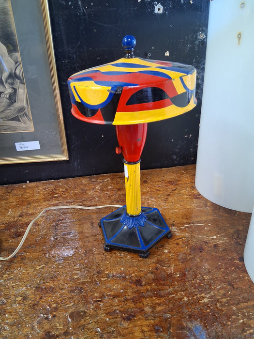 RED BLUE YELLOW BLACK TABLE LAMP