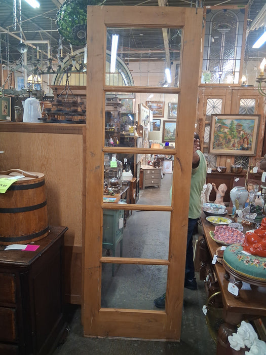 PINE DOOR WITH MULLIONED GLASS PANES
