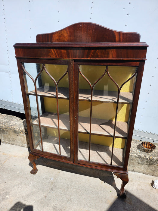 CHIPPENDALE SMALL CURIO CABINET  WITH CLAW FEET C 1920