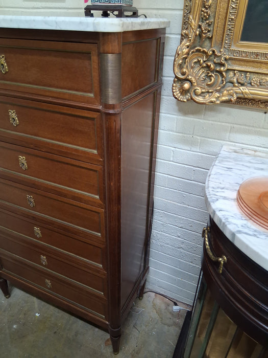 LOUIS XVI WHITE MARBLE TOP SEMANIER