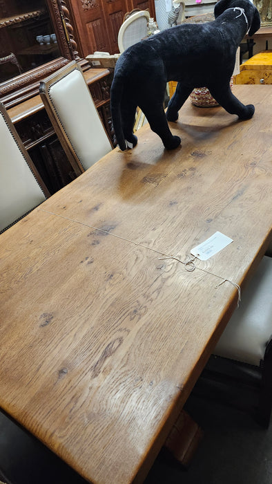 DOUBLE PEDESTALS OAK FARM TABLE