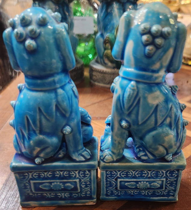 PAIR OF TINY TURQUOISE  FOO DOGS