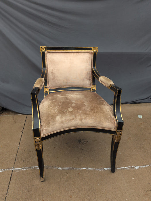 EBONIZED LOUIS XVI ARM CHAIR AS FOUND