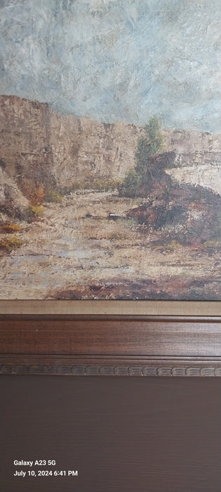 FRAMED WESTERN LANDSCAPE OIL PAINTING