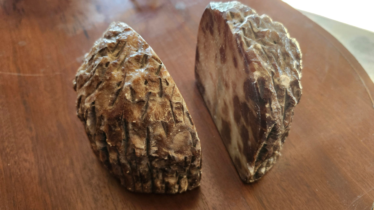 PAIR OF ROCK BOOKENDS