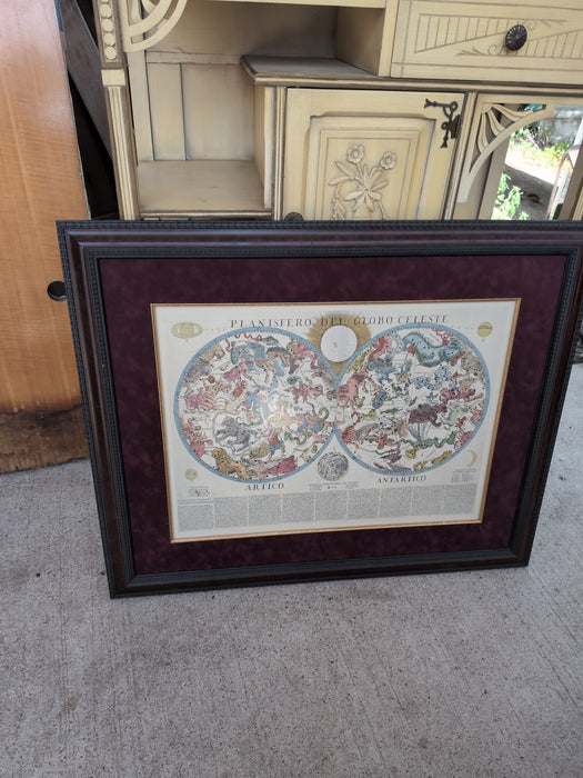 FRAMED ASTROLOGICAL MAP