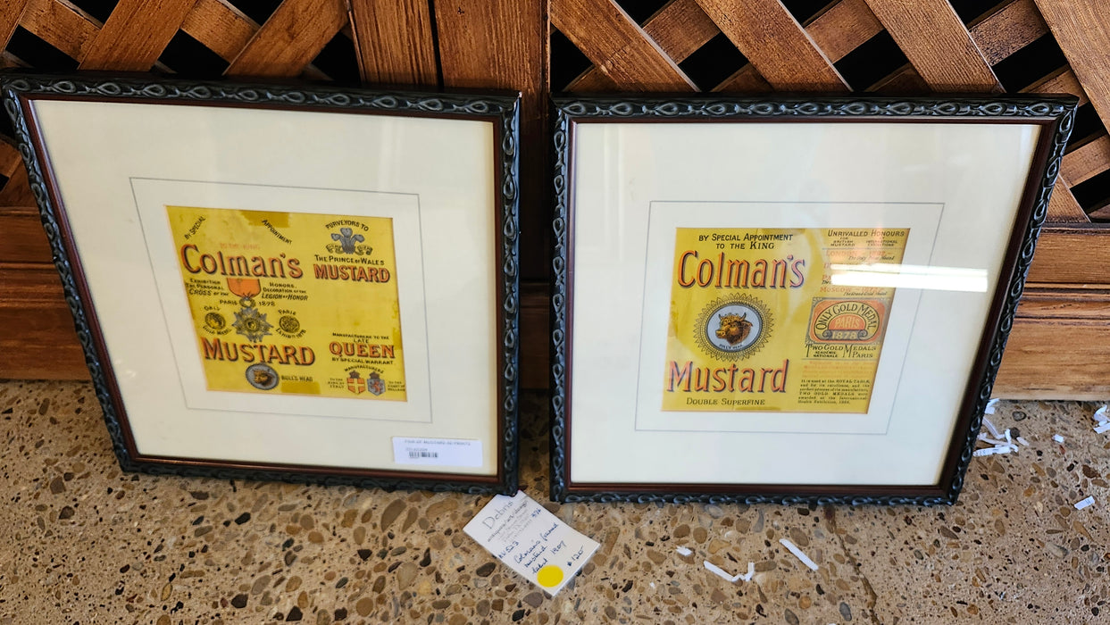 PAIR OF MUSTARD AD PRINTS