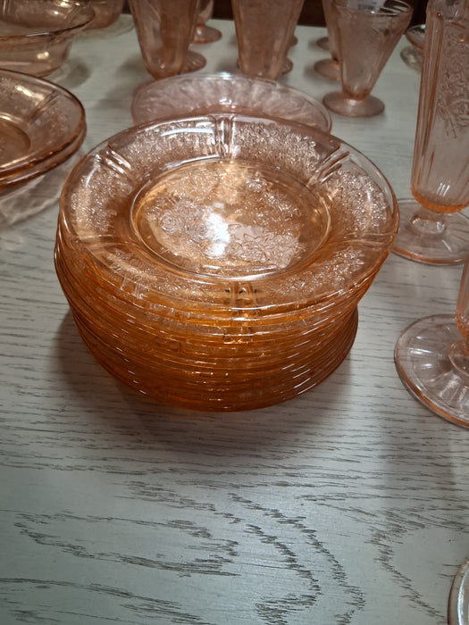 SET OF 12 CABBAGE ROSE SMALL PLATES