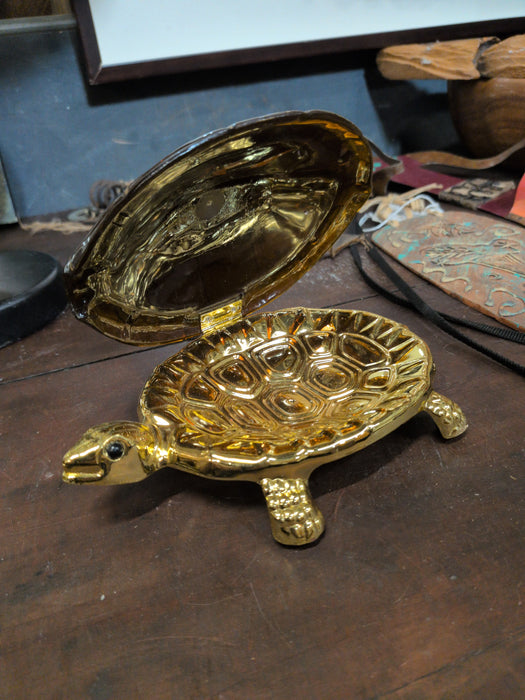 BRASS AND ACRYLIC TURTLE BOX
